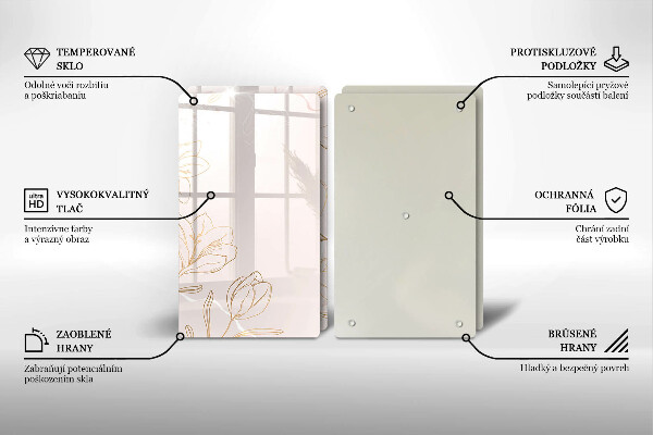 Osłona ściany przy kuchence gazowej Kontury kwiatów