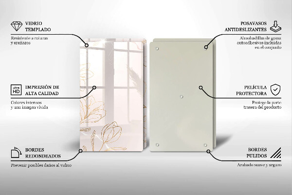 Osłona ściany przy kuchence gazowej Kontury kwiatów