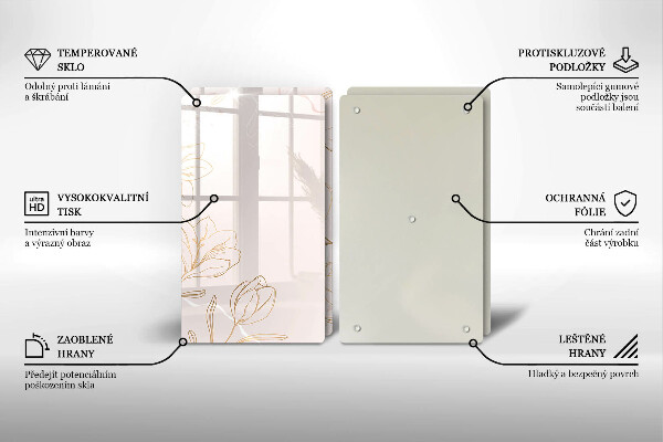 Osłona ściany przy kuchence gazowej Kontury kwiatów