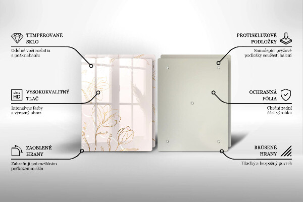 Osłona ściany przy kuchence gazowej Kontury kwiatów