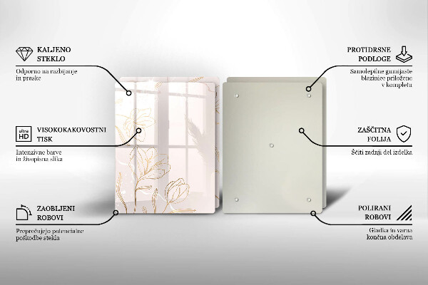 Osłona ściany przy kuchence gazowej Kontury kwiatów