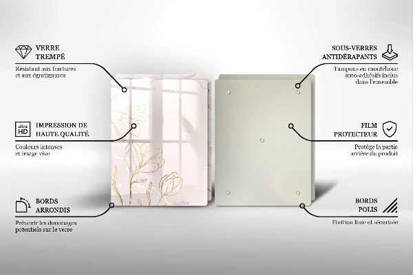 Osłona ściany przy kuchence gazowej Kontury kwiatów