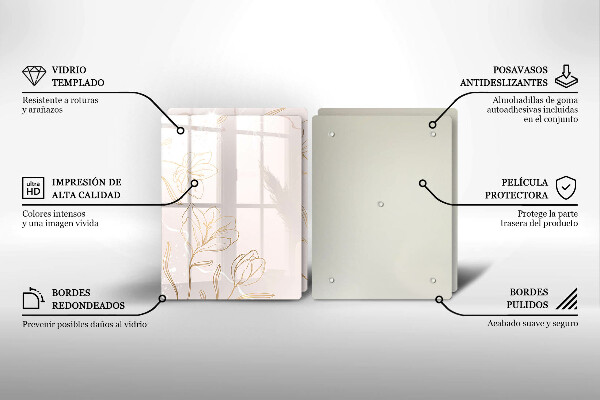 Osłona ściany przy kuchence gazowej Kontury kwiatów