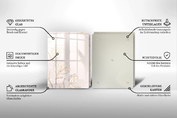 Osłona ściany przy kuchence gazowej Kontury kwiatów