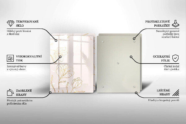 Osłona ściany przy kuchence gazowej Kontury kwiatów