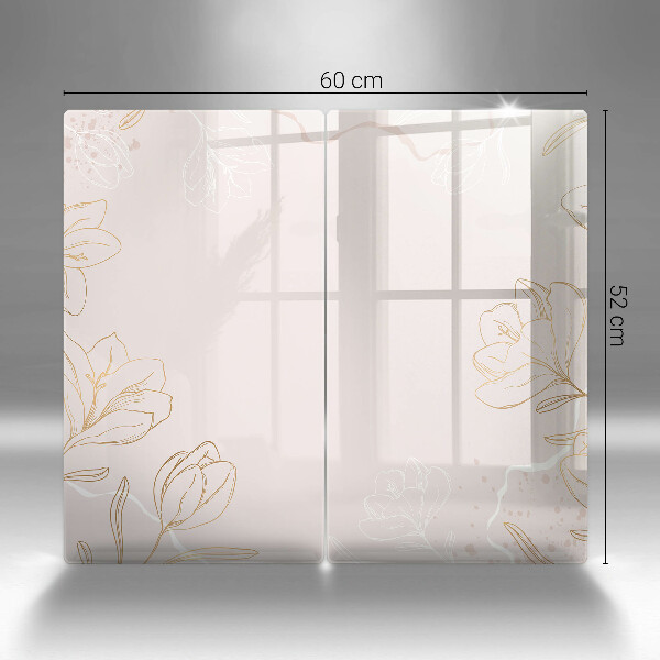 Osłona ściany przy kuchence gazowej Kontury kwiatów