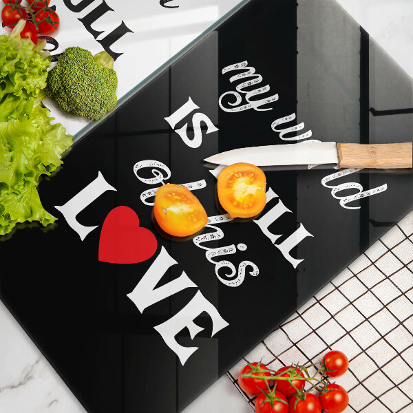 Osłona ściany przy kuchence gazowej Napis, sentencja