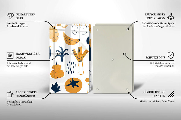 Płyta ochronna na kuchenkę Ilustracja jedzenie