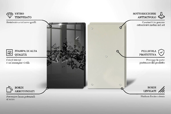 Osłona ściany przy kuchence gazowej Abstrakcja kształty 3D