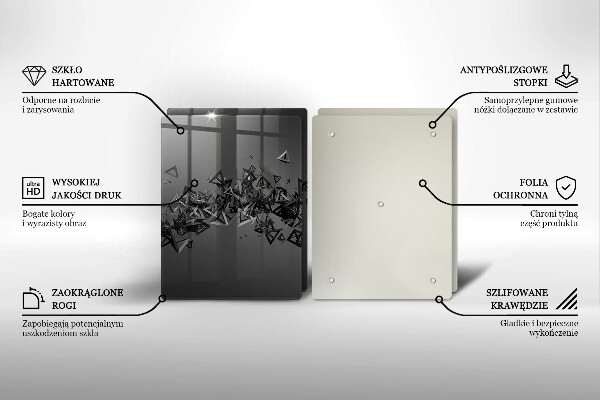 Osłona ściany przy kuchence gazowej Abstrakcja kształty 3D