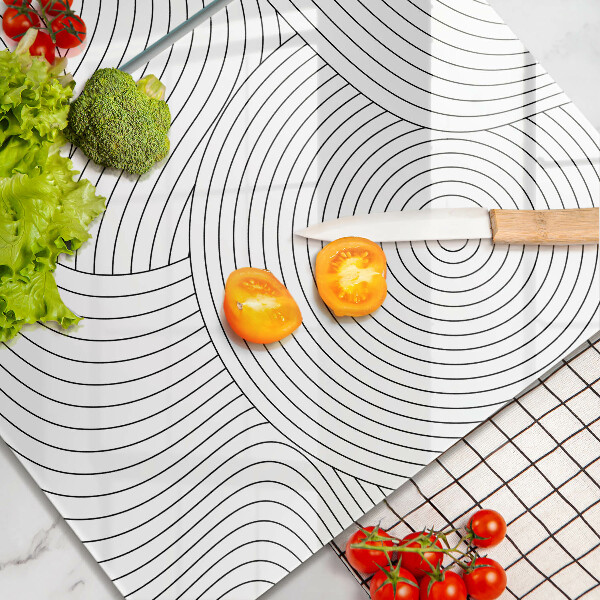 Płyta ochronna na kuchenkę Czarne linie abstrakcja