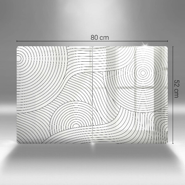 Płyta ochronna na kuchenkę Czarne linie abstrakcja