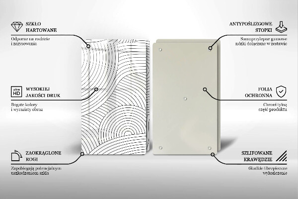 Płyta ochronna na kuchenkę Czarne linie abstrakcja