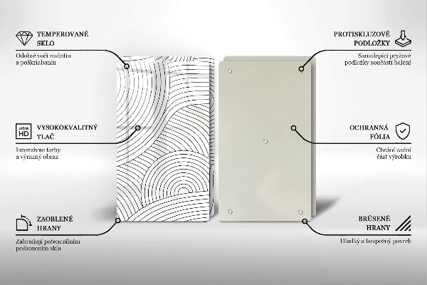 Płyta ochronna na kuchenkę Czarne linie abstrakcja