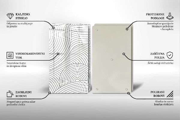 Płyta ochronna na kuchenkę Czarne linie abstrakcja