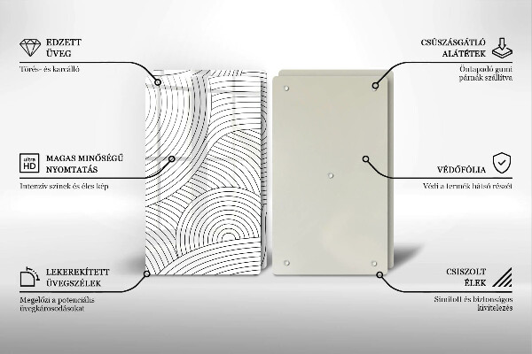 Płyta ochronna na kuchenkę Czarne linie abstrakcja
