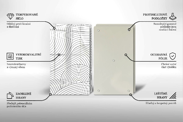 Płyta ochronna na kuchenkę Czarne linie abstrakcja