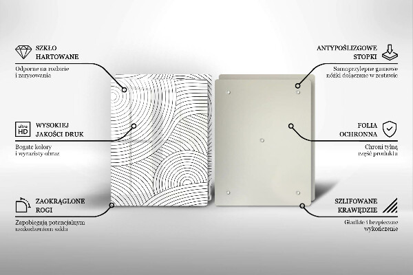 Płyta ochronna na kuchenkę Czarne linie abstrakcja