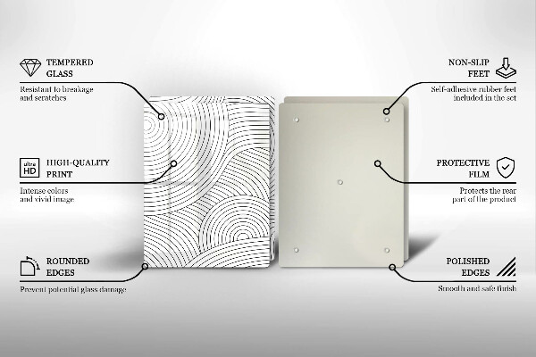 Płyta ochronna na kuchenkę Czarne linie abstrakcja