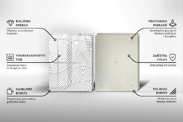 Płyta ochronna na kuchenkę Czarne linie abstrakcja