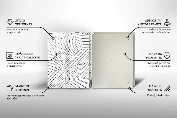 Płyta ochronna na kuchenkę Czarne linie abstrakcja