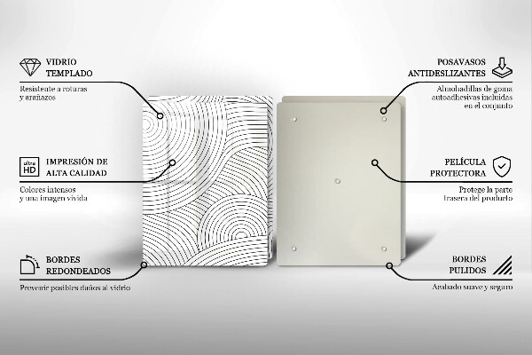 Płyta ochronna na kuchenkę Czarne linie abstrakcja