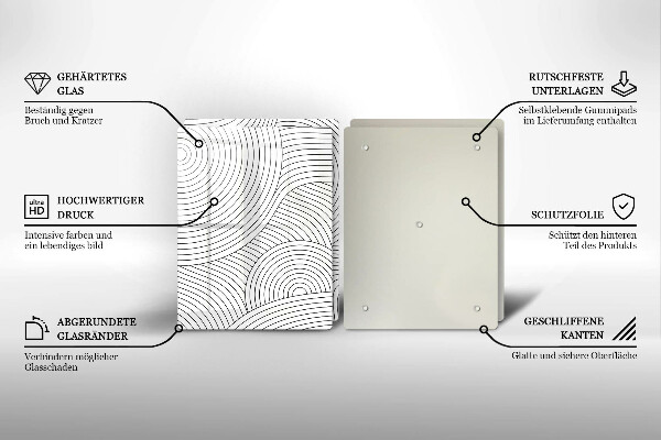 Płyta ochronna na kuchenkę Czarne linie abstrakcja