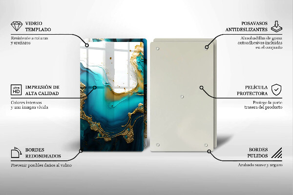 Osłona ściany przy kuchence gazowej Turkusowa abstrakcja