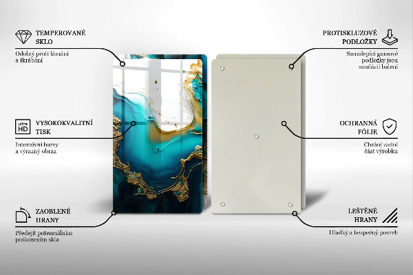 Osłona ściany przy kuchence gazowej Turkusowa abstrakcja