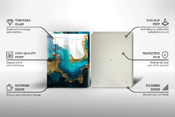 Osłona ściany przy kuchence gazowej Turkusowa abstrakcja