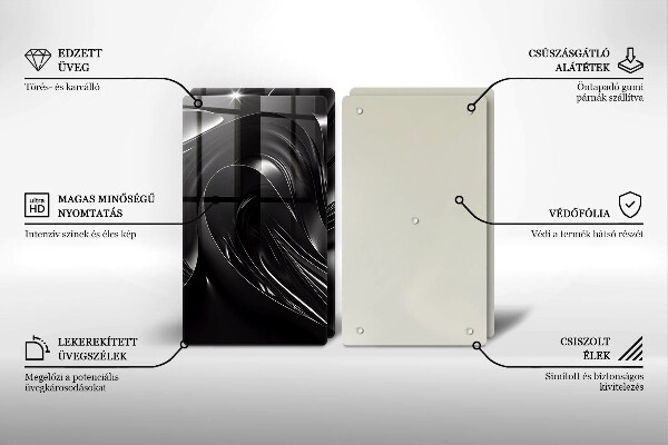 Osłona ściany przy kuchence gazowej Abstrakcja czarna masa