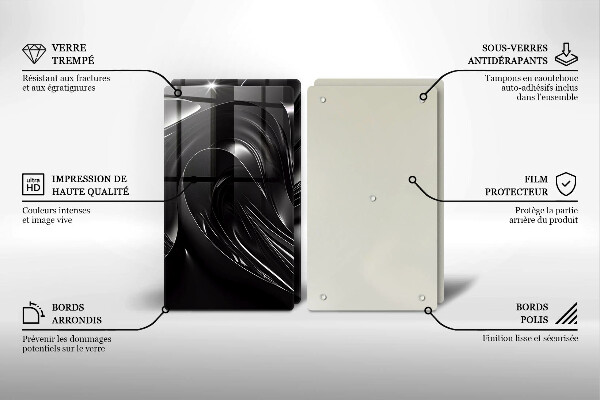 Osłona ściany przy kuchence gazowej Abstrakcja czarna masa