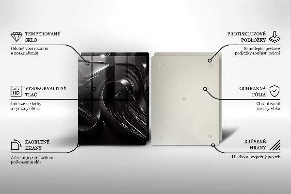 Osłona ściany przy kuchence gazowej Abstrakcja czarna masa