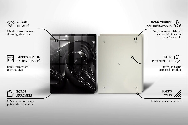 Osłona ściany przy kuchence gazowej Abstrakcja czarna masa