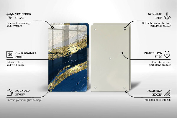 Osłona ściany przy kuchence gazowej Tekstura ze złotem