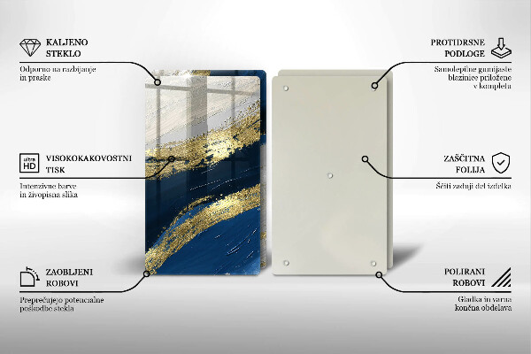 Osłona ściany przy kuchence gazowej Tekstura ze złotem