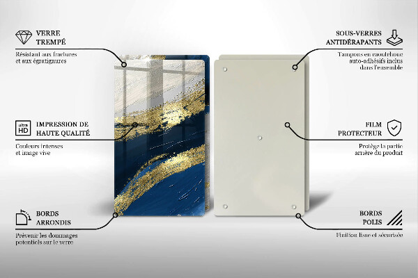 Osłona ściany przy kuchence gazowej Tekstura ze złotem