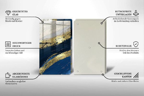 Osłona ściany przy kuchence gazowej Tekstura ze złotem