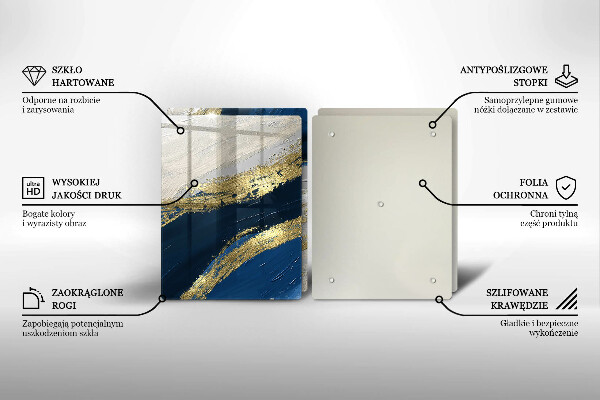 Osłona ściany przy kuchence gazowej Tekstura ze złotem