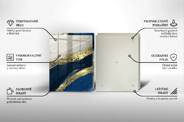 Osłona ściany przy kuchence gazowej Tekstura ze złotem