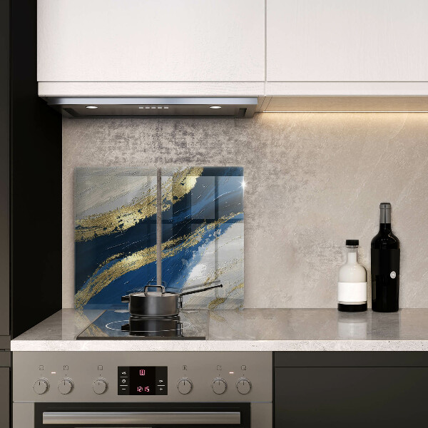 Osłona ściany przy kuchence gazowej Tekstura ze złotem