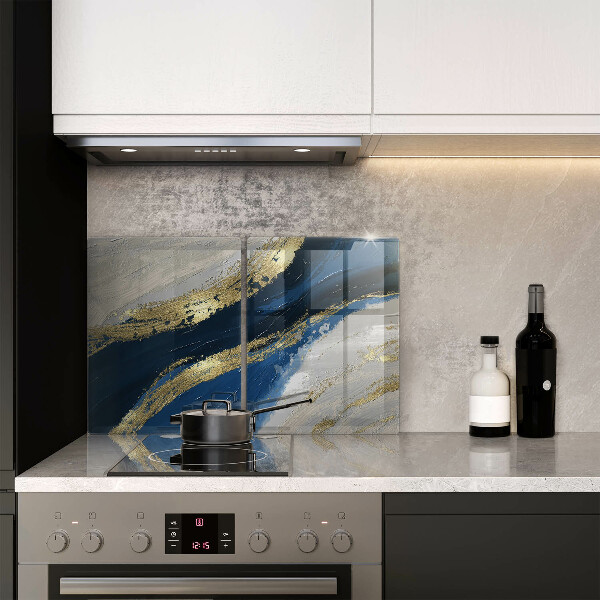 Osłona ściany przy kuchence gazowej Tekstura ze złotem