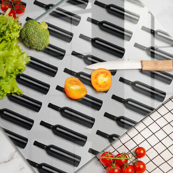 Panel ochronny do kuchni Czarne butelki wina