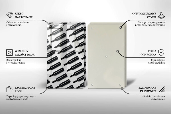 Panel ochronny do kuchni Czarne butelki wina