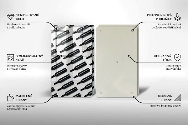 Panel ochronny do kuchni Czarne butelki wina