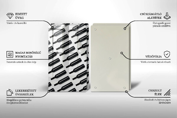 Panel ochronny do kuchni Czarne butelki wina