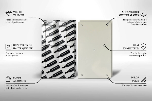 Panel ochronny do kuchni Czarne butelki wina