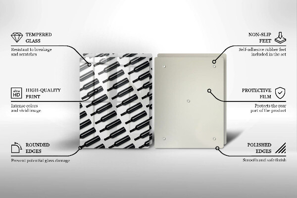 Panel ochronny do kuchni Czarne butelki wina