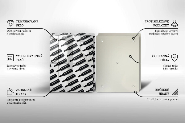 Panel ochronny do kuchni Czarne butelki wina