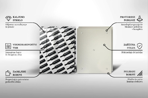 Panel ochronny do kuchni Czarne butelki wina